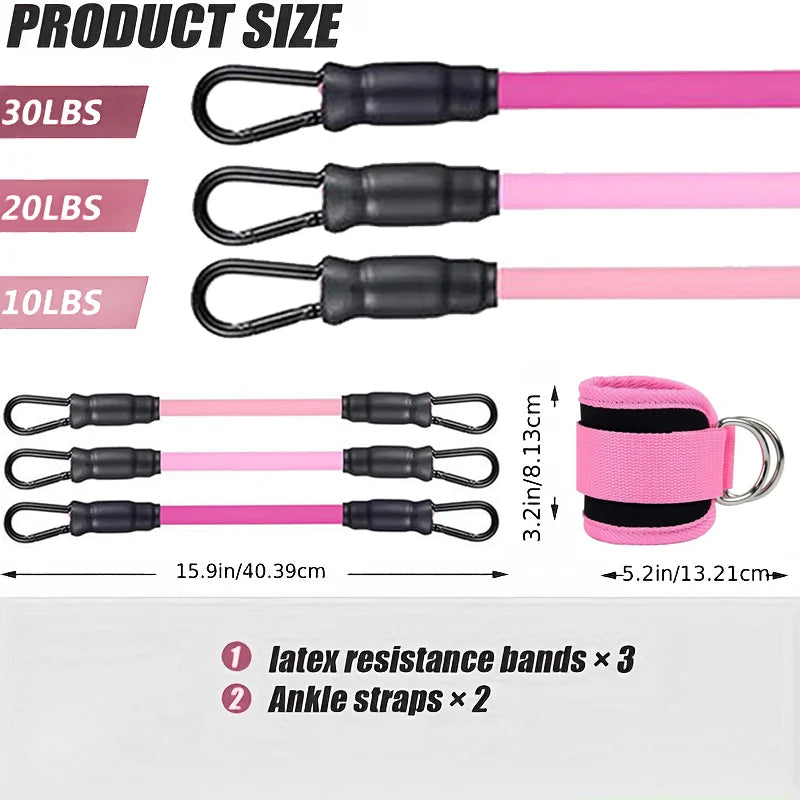 Versatile Ankle Straps & Resistance Bands Set